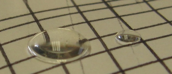 Water droplet showing refraction and total internal reflection.