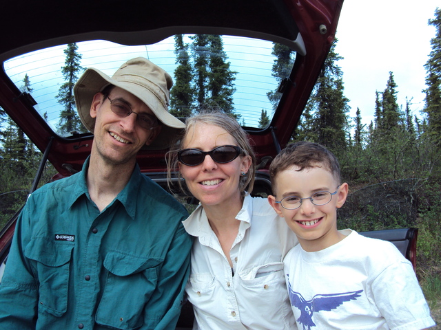 E, J, and T at end of Wicksham Hike, taken by V
