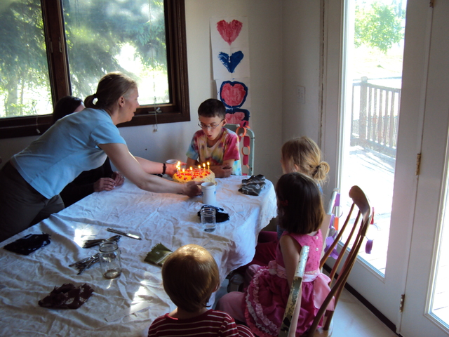 Thomas' ninth birthday with maple cake