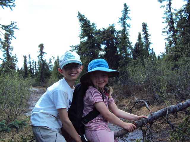 T and V bouncing on tree, trail over Wickersham