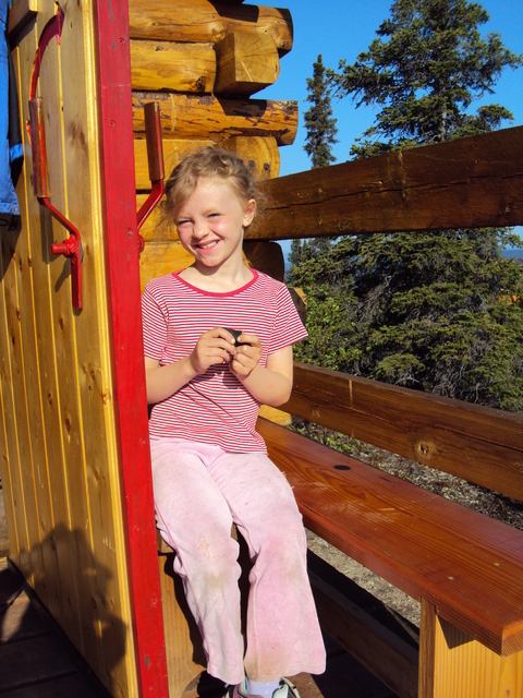 V at cabin/shelter 8 miles in on Wickersham Dome trail
